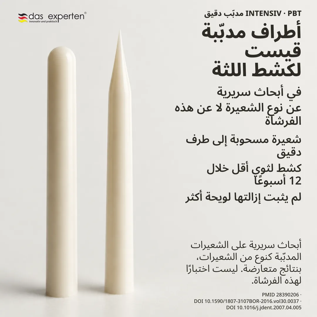 دراسة هندسة الشعيرة: قطاع طرف مدبّب بجوار طرف مستدير، رسمان تخطيطيان بمقياس غير واقعي