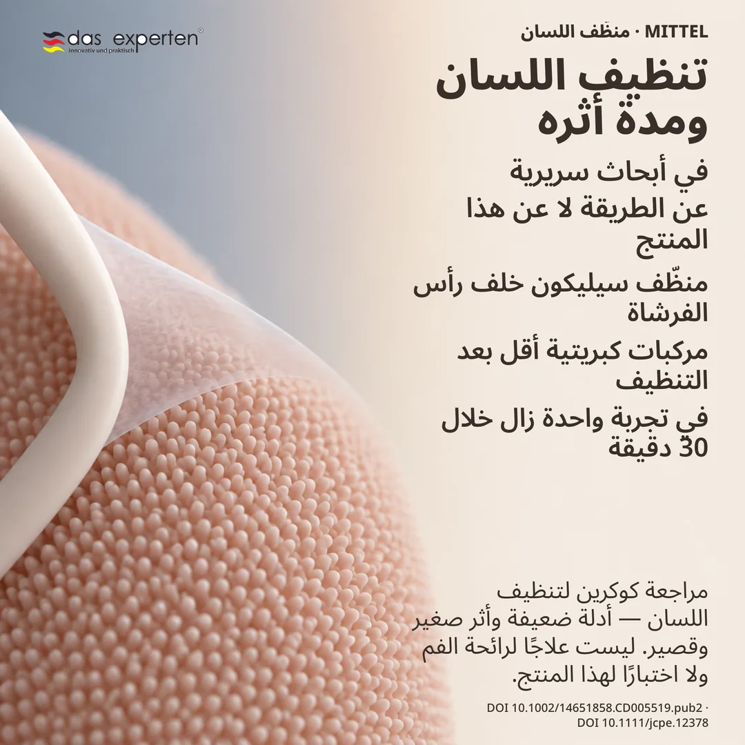 دراسة قياس: حافة تنظيف تمر على سطح لسان تخطيطي وقراءة الكبريت تنخفض خلال مدة قصيرة