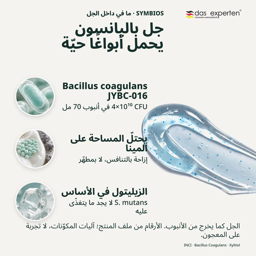 جل باليانسون يحمل أبواغًا حيّة — Bacillus coagulans JYBC-016; يحتلّ المساحة على المينا; الزيليتول في الأساس