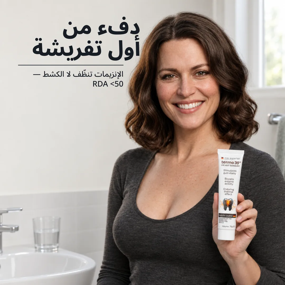 دفء من أول تفريشة — الإنزيمات تنظّف لا الكشط — RDA <50