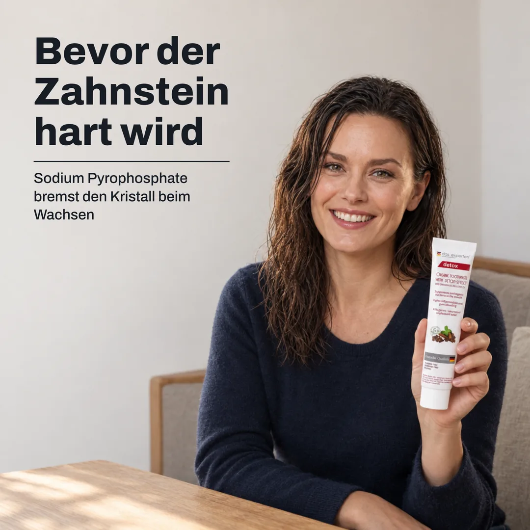 Bevor der Zahnstein hart wird — Sodium Pyrophosphate bremst den Kristall beim Wachsen