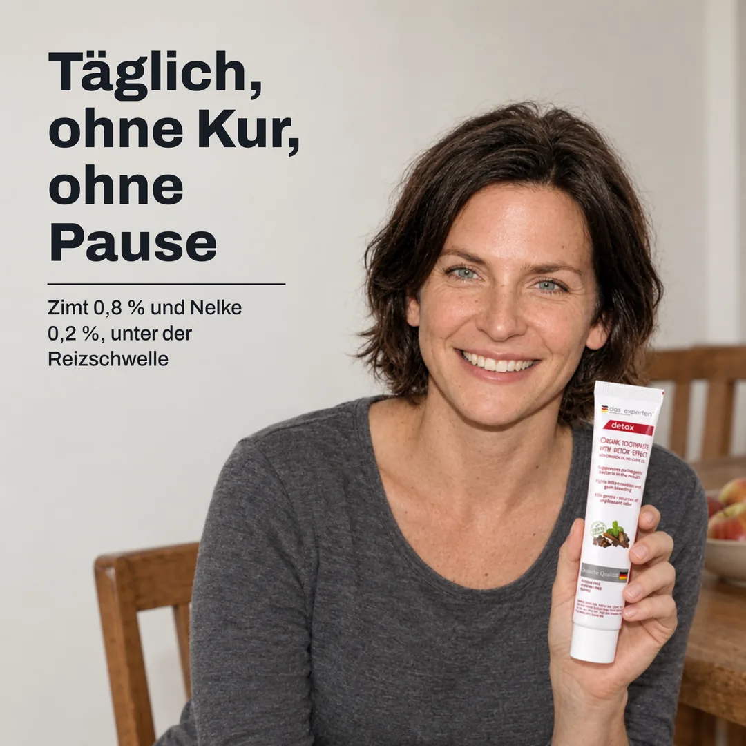 Täglich, ohne Kur, ohne Pause — Zimt 0,8 % und Nelke 0,2 %, unter der Reizschwelle