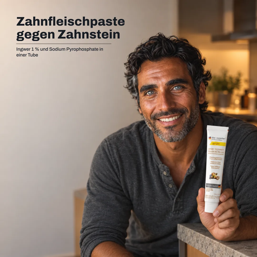 Zahnfleischpaste gegen Zahnstein — Ingwer 1 % und Sodium Pyrophosphate in einer Tube