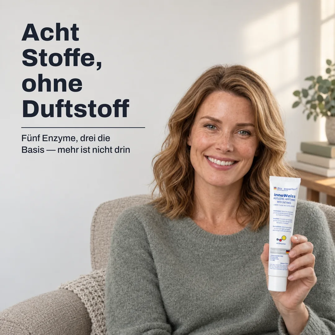Acht Stoffe, ohne Duftstoff — Fünf Enzyme, drei die Basis — mehr ist nicht drin