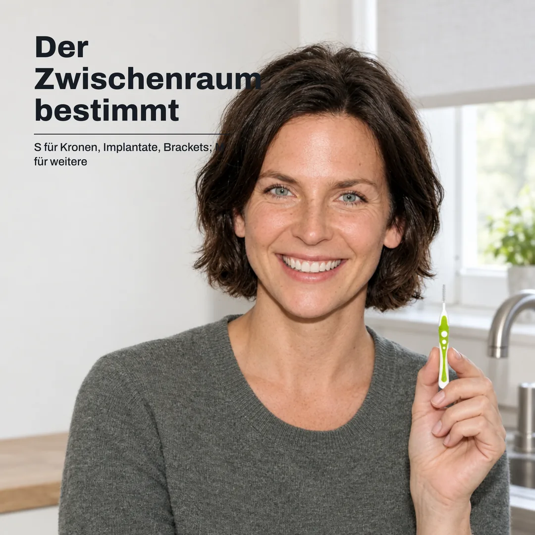 Der Zwischenraum bestimmt — S für Kronen, Implantate, Brackets; M für weitere