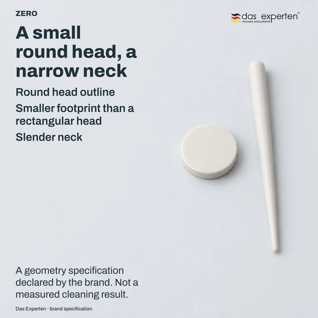 Flat technical schematic: a round head outline and a slender neck profile, drawn as a shape rather than as a product