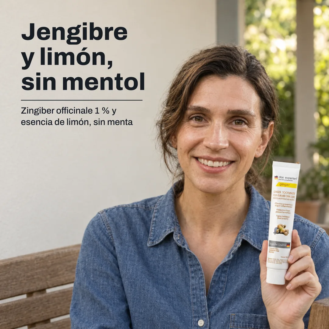 Jengibre y limón, sin mentol — Zingiber officinale 1 % y esencia de limón, sin menta
