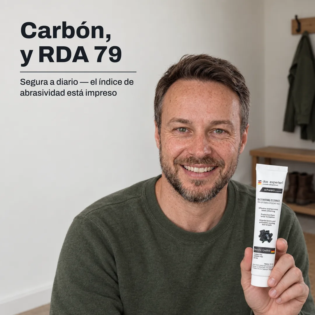 Carbón, y RDA 79 — Segura a diario — el índice de abrasividad está impreso