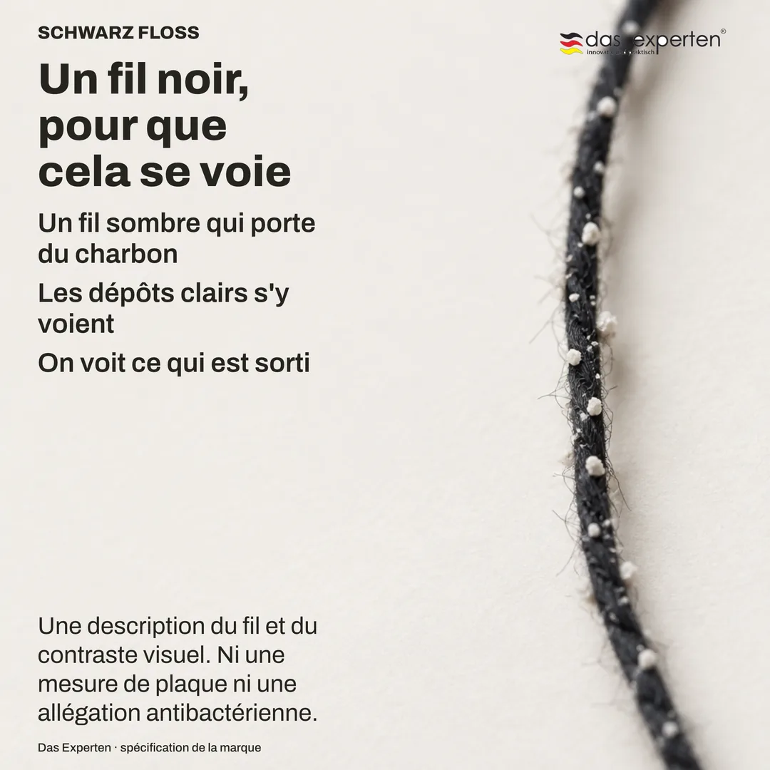Étude de contraste : matière claire sur un fil sombre et fin, la visibilité de l'une sur l'autre étant tout le sujet