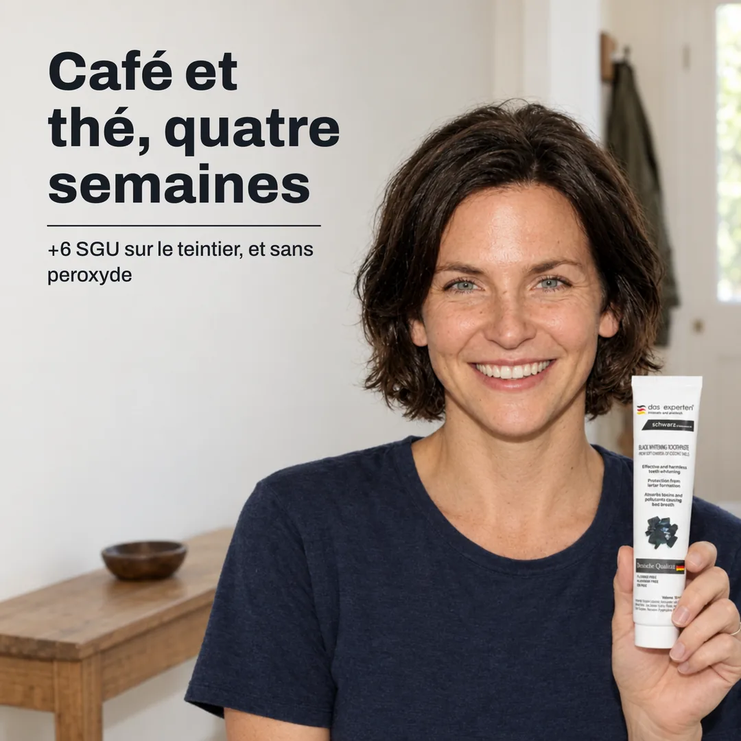 Café et thé, quatre semaines — +6 SGU sur le teintier, et sans peroxyde