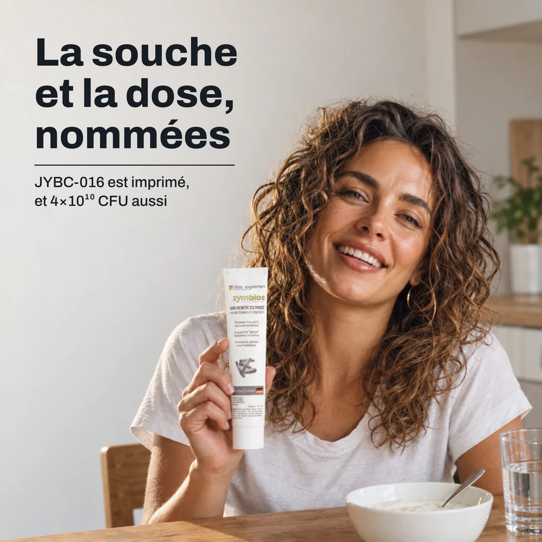 La souche et la dose, nommées — JYBC-016 est imprimé, et 4×10¹⁰ CFU aussi