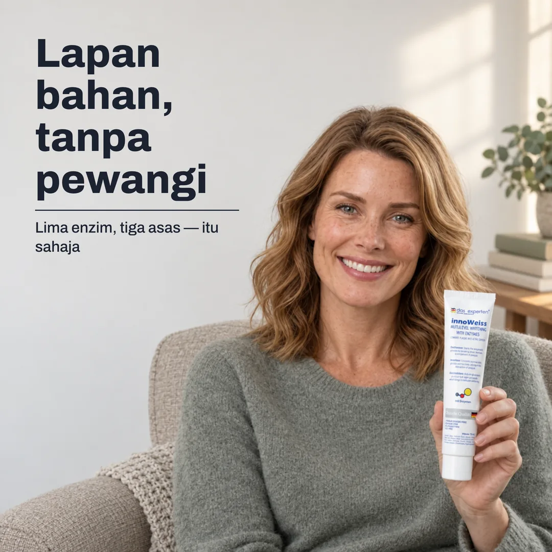 Lapan bahan, tanpa pewangi — Lima enzim, tiga asas — itu sahaja