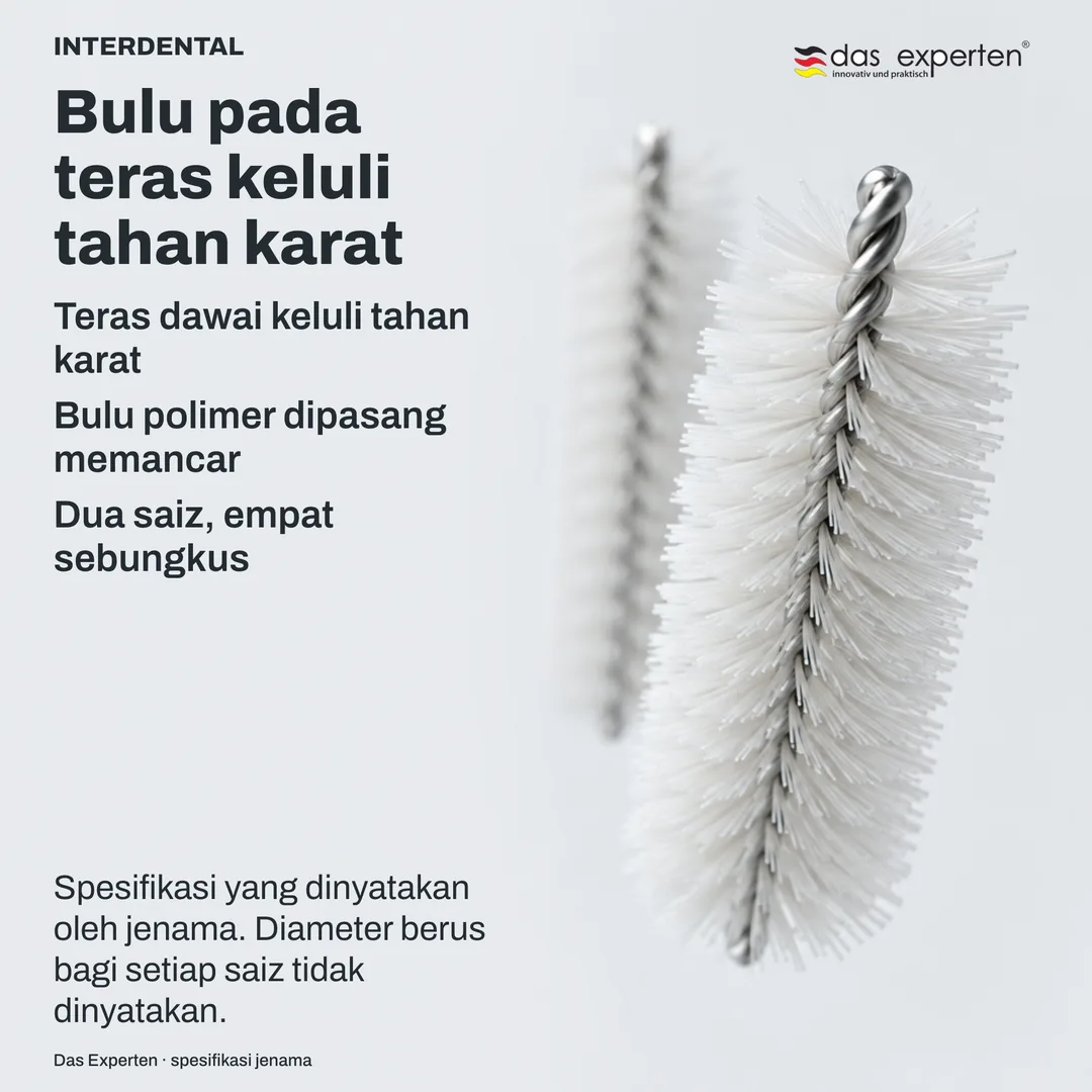 Kajian binaan: teras dawai dengan bulu dipasang memancar, skematik, berserta dua penanda saiz yang abstrak