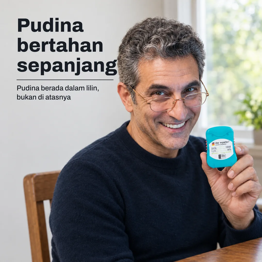 Pudina bertahan sepanjang — Pudina berada dalam lilin, bukan di atasnya
