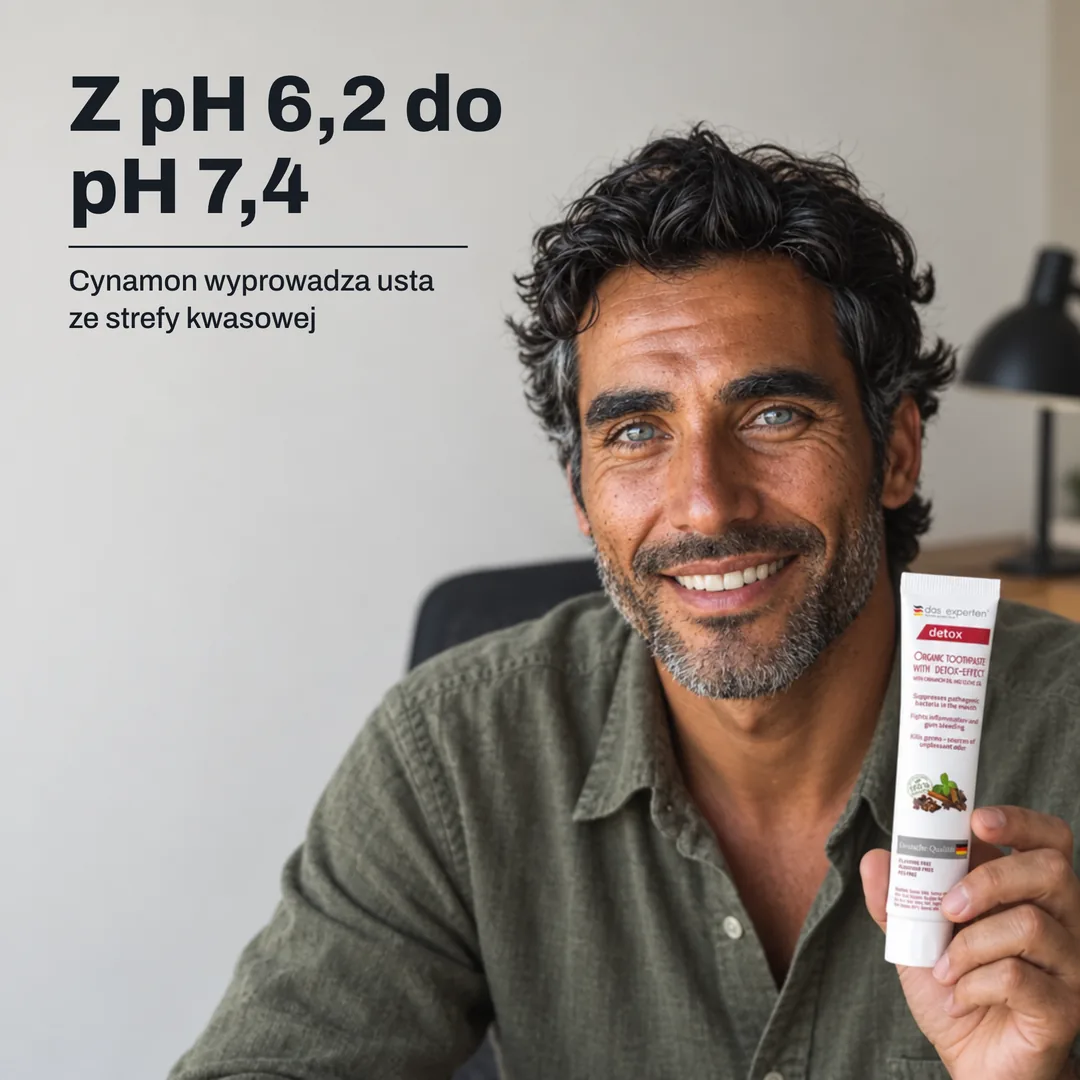 Z pH 6,2 do pH 7,4 — Cynamon wyprowadza usta ze strefy kwasowej
