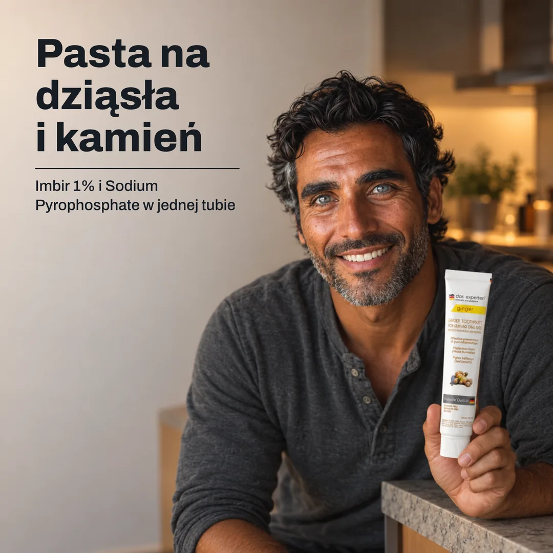 Pasta na dziąsła i kamień — Imbir 1% i Sodium Pyrophosphate w jednej tubie