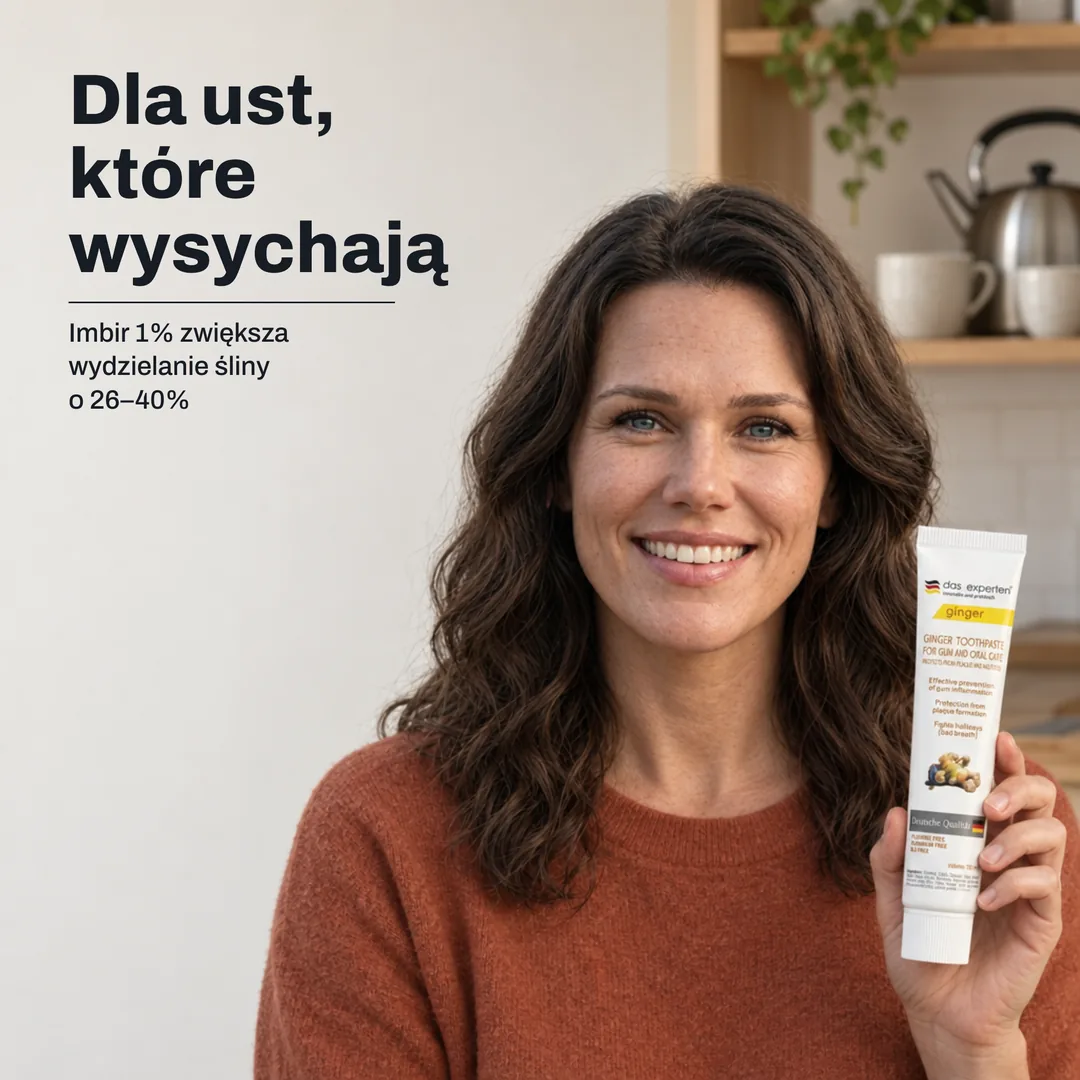 Dla ust, które wysychają — Imbir 1% zwiększa wydzielanie śliny o 26–40%