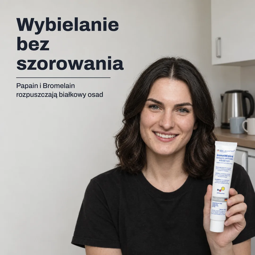 Wybielanie bez szorowania — Papain i Bromelain rozpuszczają białkowy osad