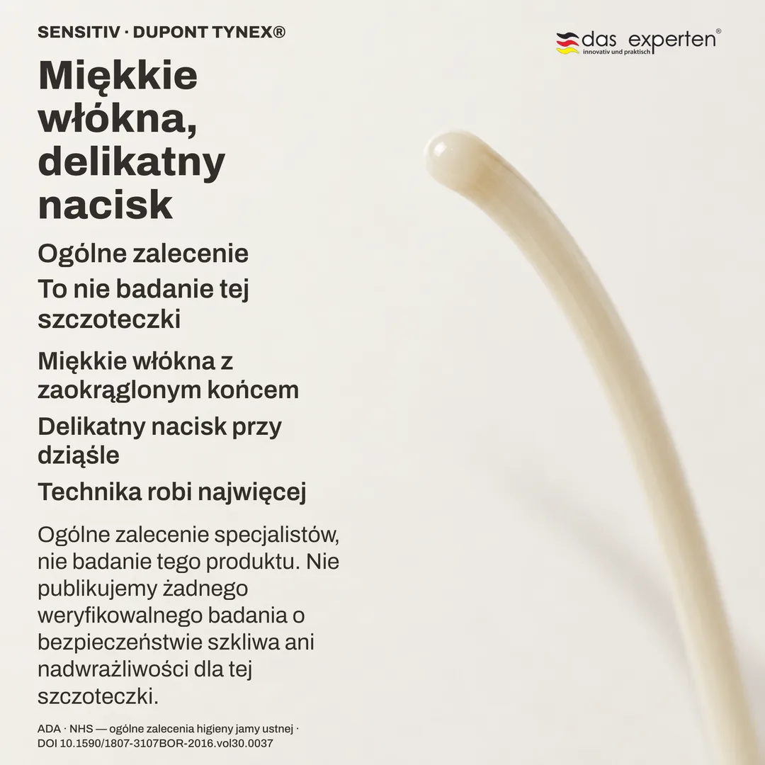 Studium włókna: miękkie włókno w skali umownej, koniec zaokrąglony zamiast ciętego, uginające się zamiast stawiać opór