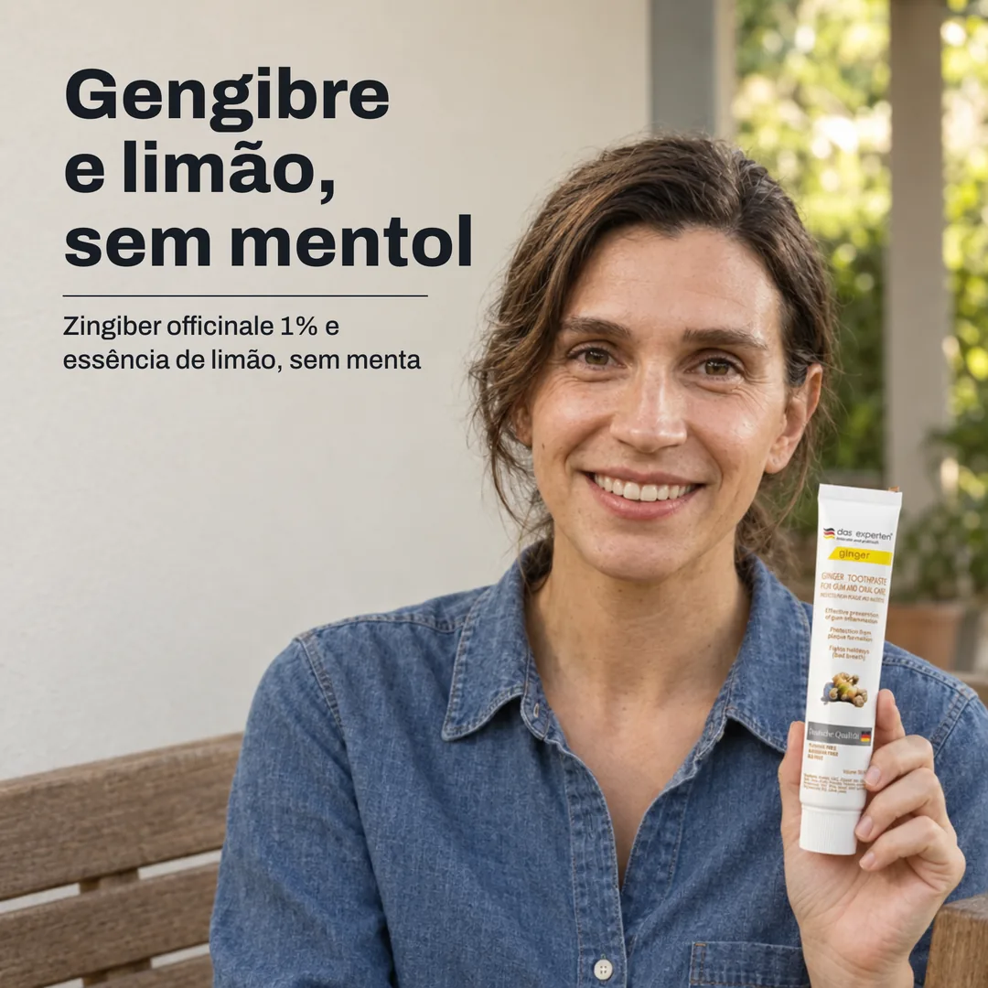 Gengibre e limão, sem mentol — Zingiber officinale 1% e essência de limão, sem menta