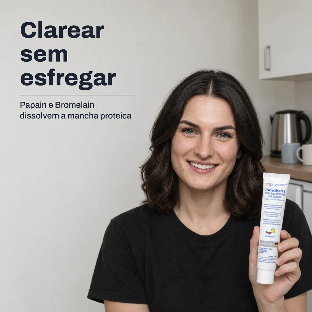 Clarear sem esfregar — Papain e Bromelain dissolvem a mancha proteica