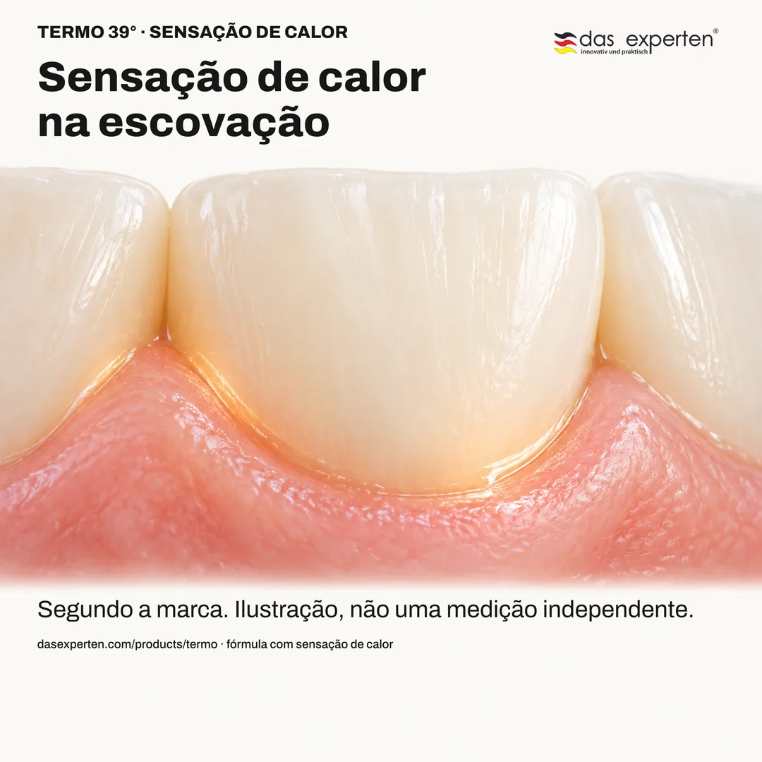 Ilustração da sensação de calor na escovação com TERMO 39°, uma característica sensorial segundo a marca
