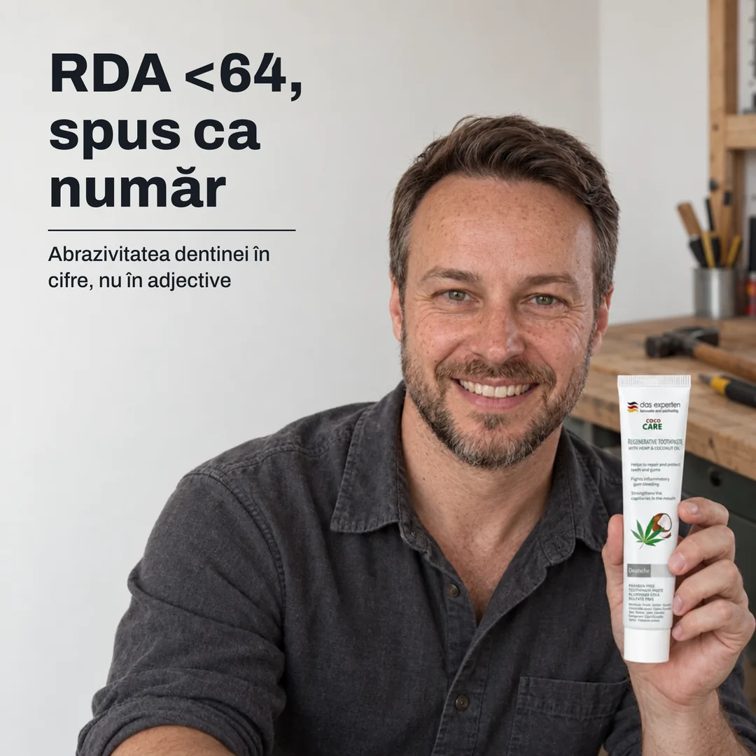 RDA <64, spus ca număr — Abrazivitatea dentinei în cifre, nu în adjective