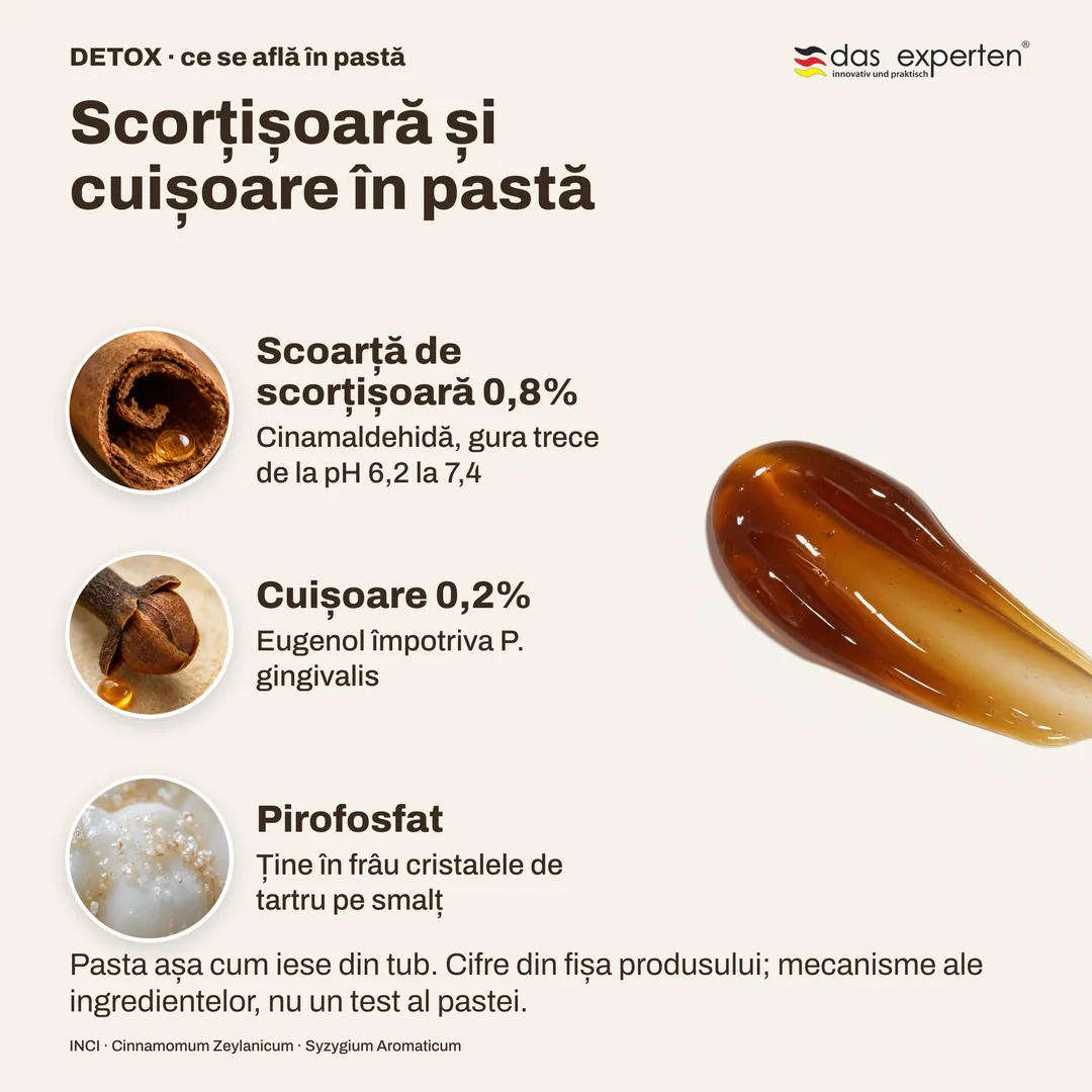 Scorțișoară și cuișoare în pastă — Scoarță de scorțișoară 0,8%; Cuișoare 0,2%; Pirofosfat