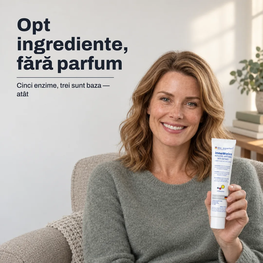 Opt ingrediente, fără parfum — Cinci enzime, trei sunt baza — atât