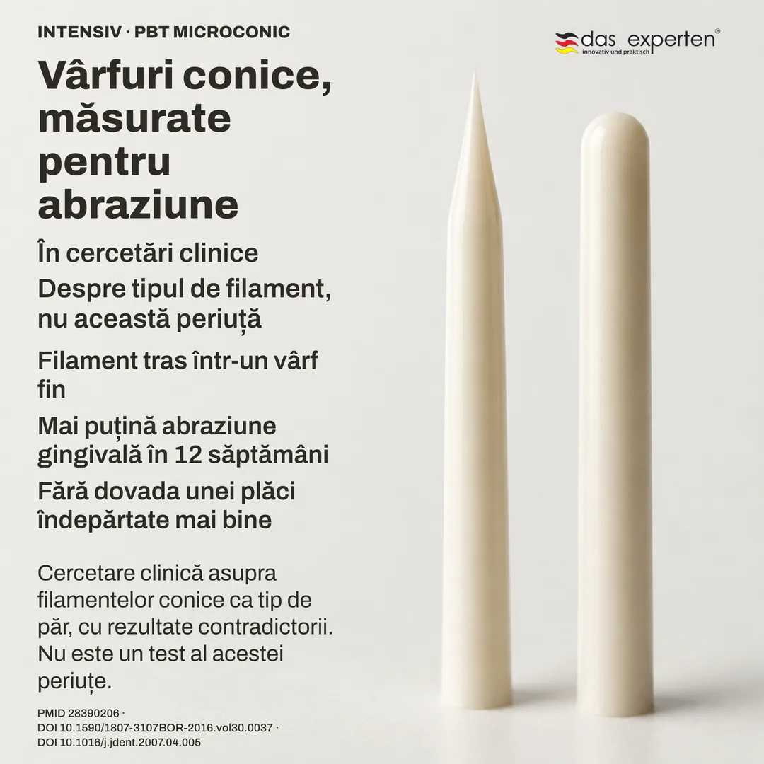 Studiu de geometrie: profilul unui vârf conic lângă unul rotunjit, contururi schematice la scară nefidelă