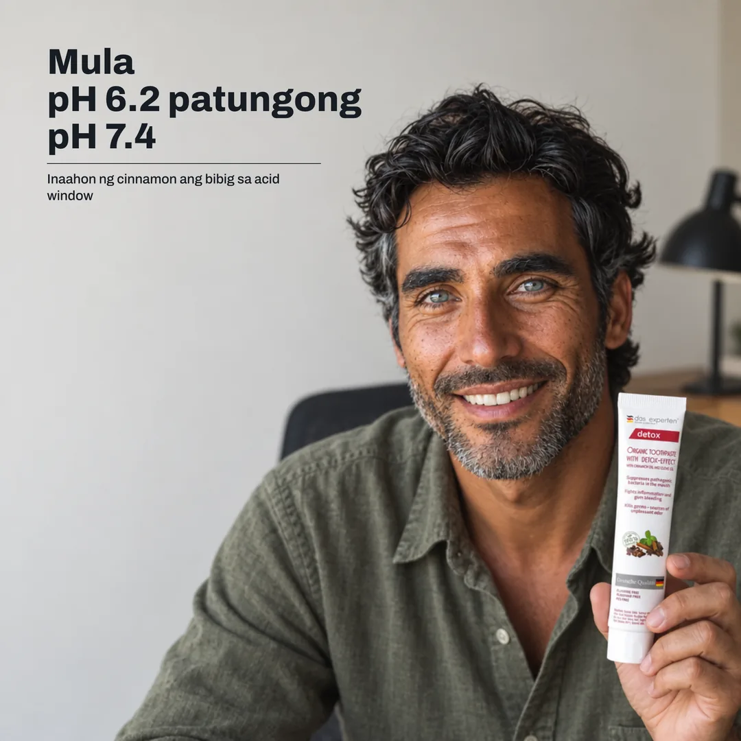 Mula pH 6.2 patungong pH 7.4 — Inaahon ng cinnamon ang bibig sa acid window