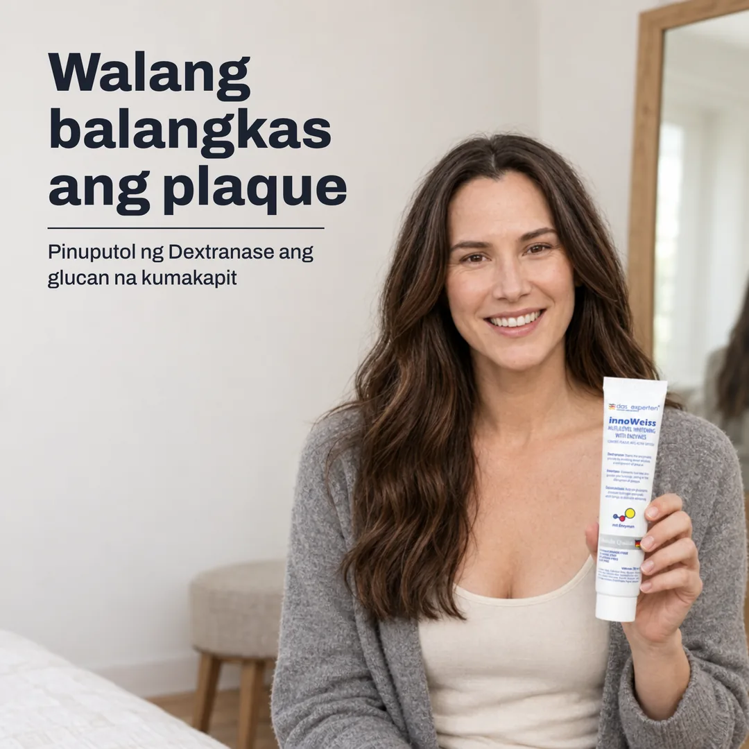Walang balangkas ang plaque — Pinuputol ng Dextranase ang glucan na kumakapit