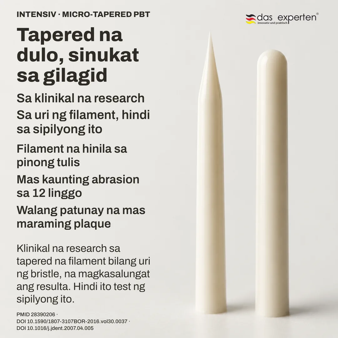 Pag-aaral ng geometry: profile ng tapered na dulo katabi ng bilog na dulo, eskematiko sa di-literal na sukat