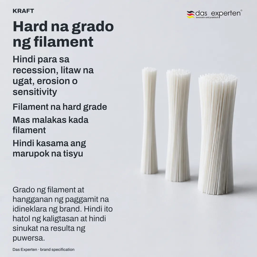Specification plate: grado ng filament sa neutral na scale, katabi ang exclusion ng brand sa parehong bigat