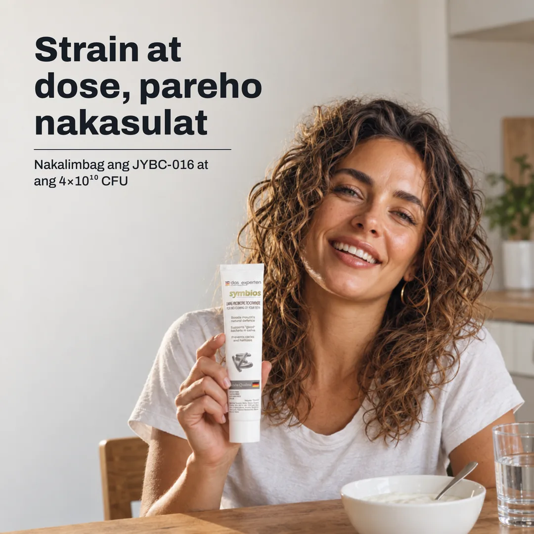 Strain at dose, pareho nakasulat — Nakalimbag ang JYBC-016 at ang 4×10¹⁰ CFU