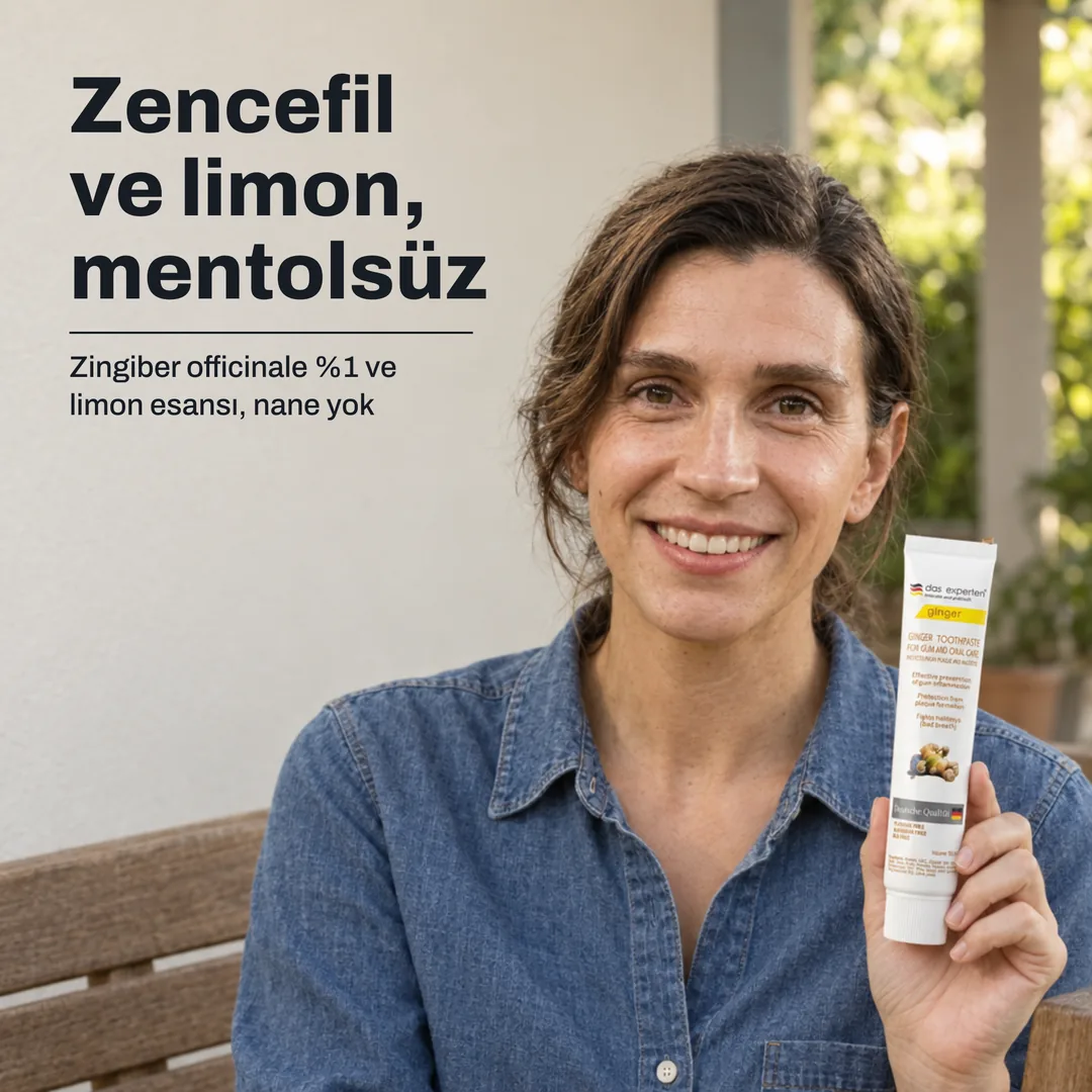 Zencefil ve limon, mentolsüz — Zingiber officinale %1 ve limon esansı, nane yok