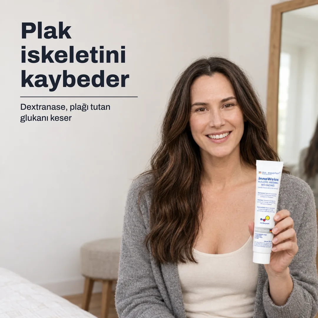Plak iskeletini kaybeder — Dextranase, plağı tutan glukanı keser