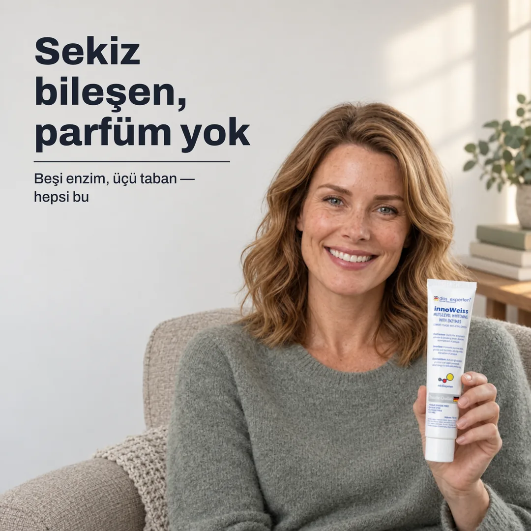 Sekiz bileşen, parfüm yok — Beşi enzim, üçü taban — hepsi bu