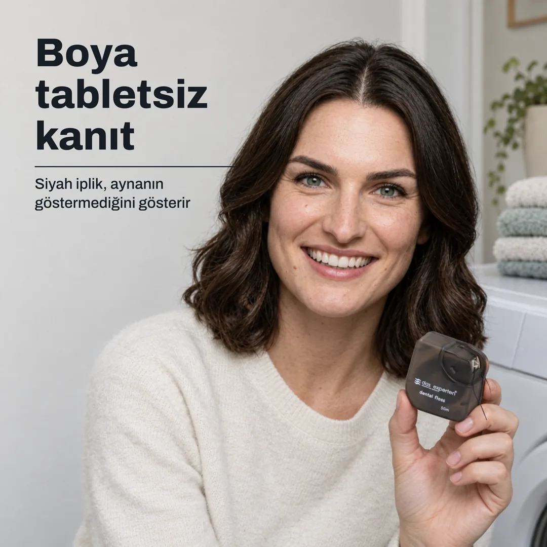 Boya tabletsiz kanıt — Siyah iplik, aynanın göstermediğini gösterir