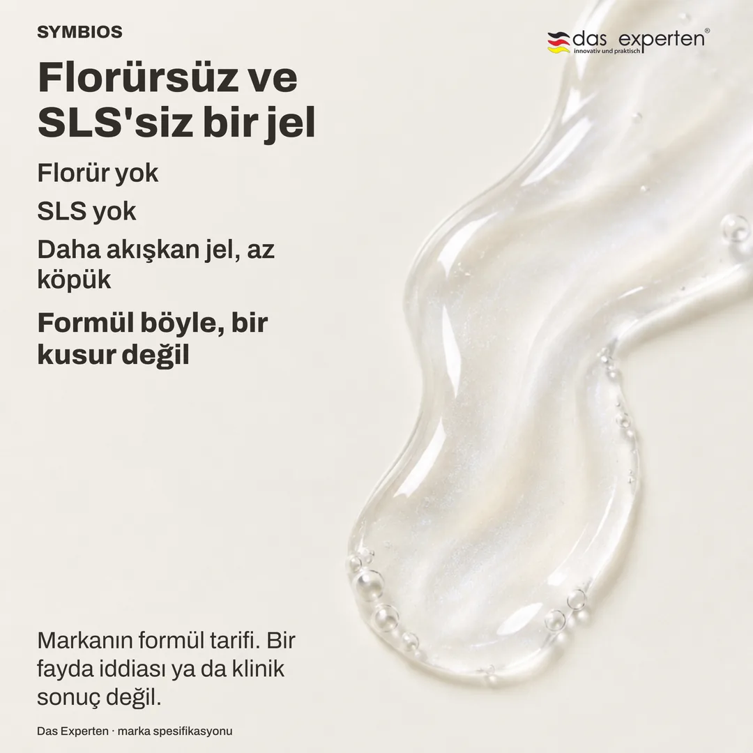Fırça başındaki yarı saydam jelin illüstrasyonu: macundan daha akışkan ve az köpüklü