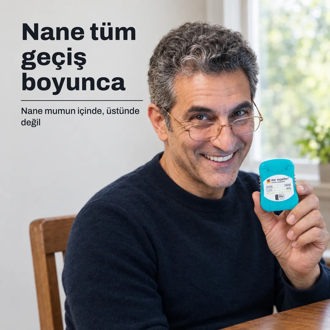 Nane tüm geçiş boyunca — Nane mumun içinde, üstünde değil