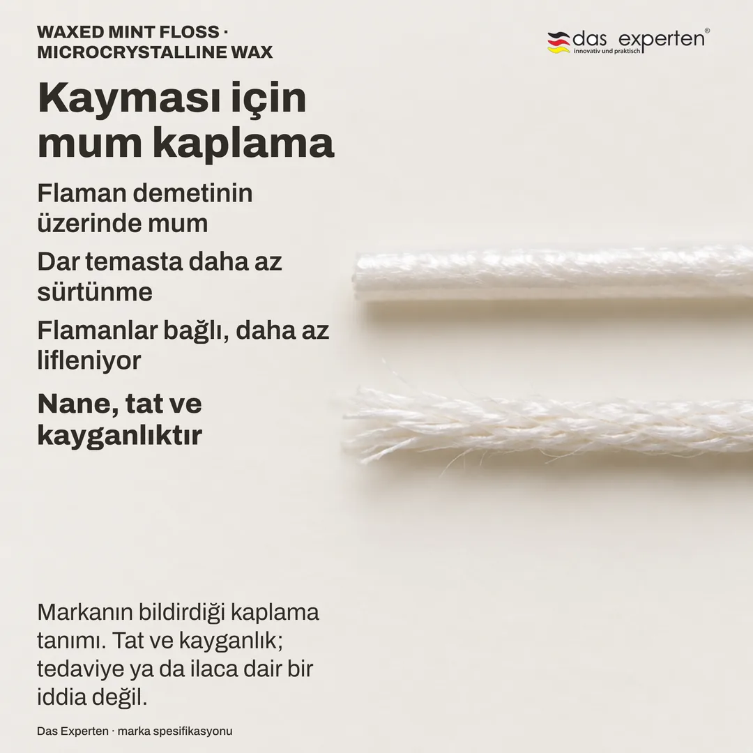 Malzeme incelemesi: büyütülmüş mumlu iplik, kaplaması kesintisiz; yanında lifleri ayrılan mumsuz demet