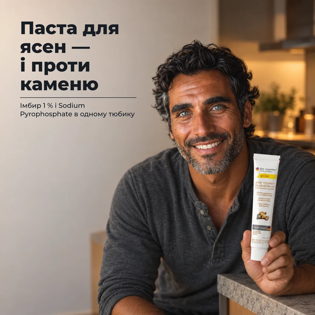 Паста для ясен — і проти каменю — Імбир 1 % і Sodium Pyrophosphate в одному тюбику