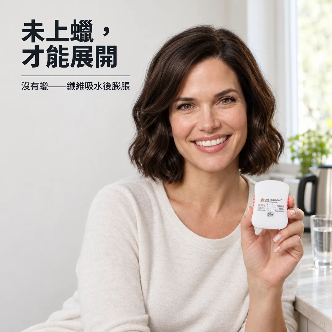 未上蠟,才能展開 — 沒有蠟——纖維吸水後膨脹