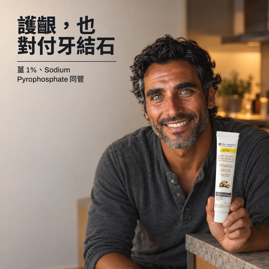 護齦,也對付牙結石 — 薑 1%、Sodium Pyrophosphate 同管