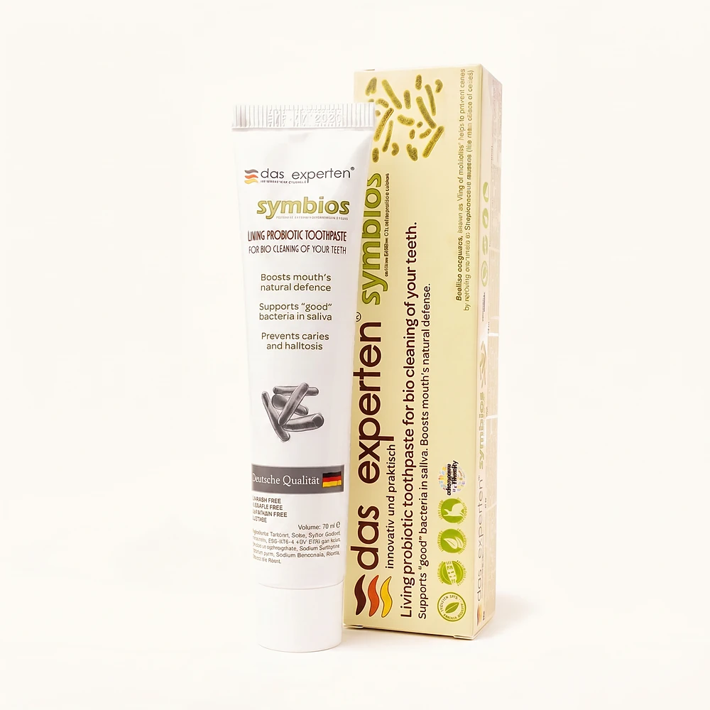 Pastă de dinți · Probiotică — Das Experten symbios, Bacillus coagulans 4·10¹⁰ CFU